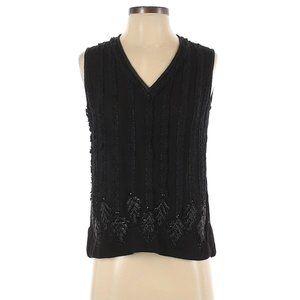 Blank London Anthropologie Black Beaded Tank Top Size XS